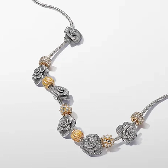 Gelbe Blühende Rose Charm - PANDORA - Nordic Spectra