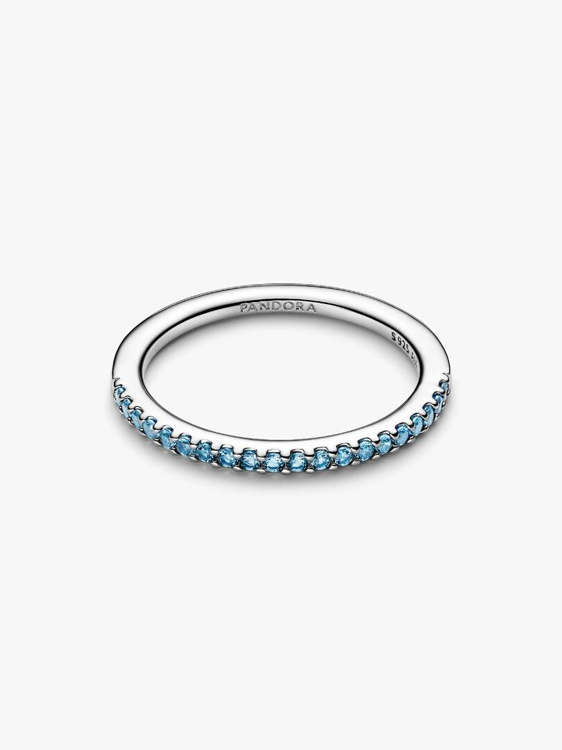 Glittrande Turkos Evighetsring från Pandora i silver med turkosa cubic zirconia-stenar