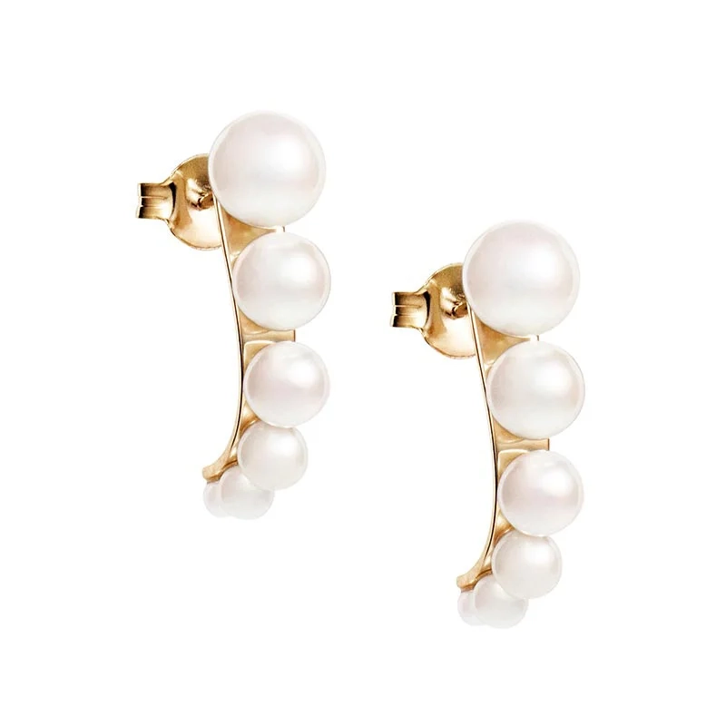 Efva Attling - Strings Of Pearls Hoops Gold Plated