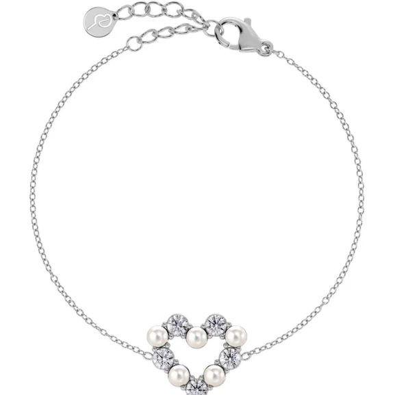 Affinity Pearl Heart Bracelet Steel - Edblad - Snabb leverans - Gratis paketinslagning