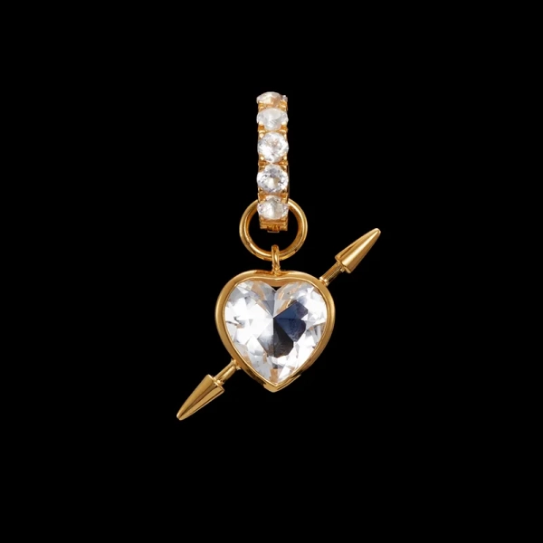 Rebel Love Earring Clear Quartz Gold - Maria Nilsdotter - Schmuck im skandinavischen Design - Nordic Spectra