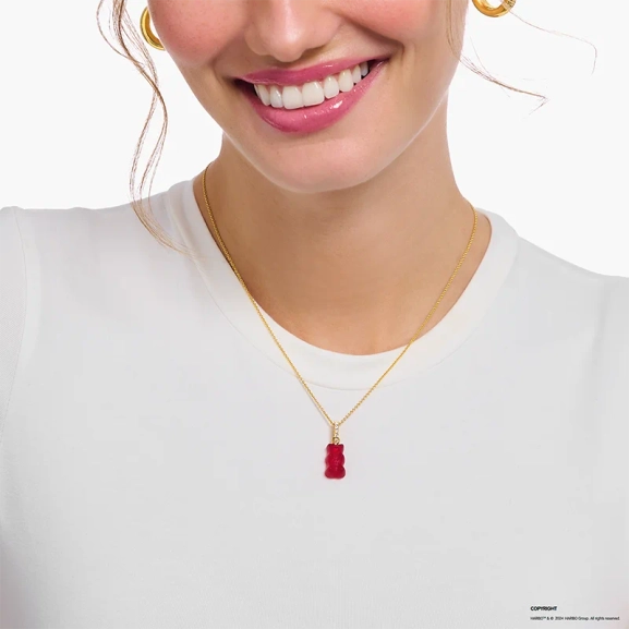 HARIBO Halsband med Röd Gummibjörn Guld - Thomas Sabo - Snabb leverans & paketinslagning - Nordic Spectra