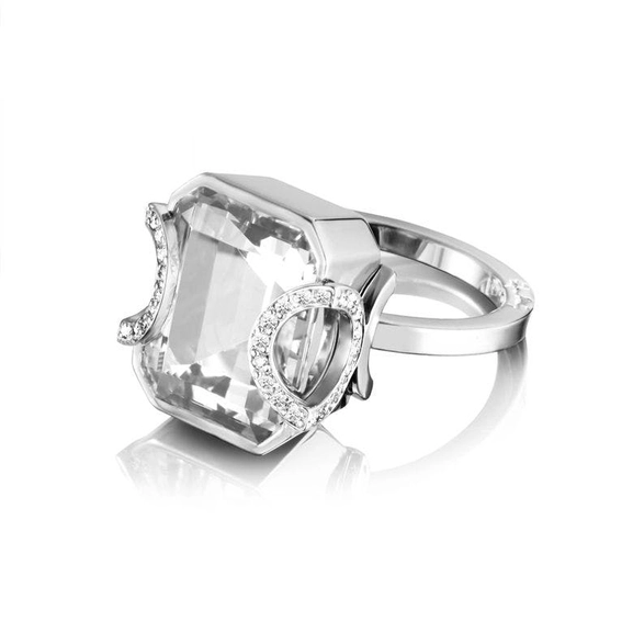 Little Magic Star Ring Crystal Quartz White Gold - Efva Attling ringar - Snabb frakt & paketinslagning - Nordicspectra.se