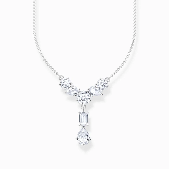 Halskette im Y-Stil mit sieben weißen Steinen Silber - Thomas Sabo - Nordic Spectra