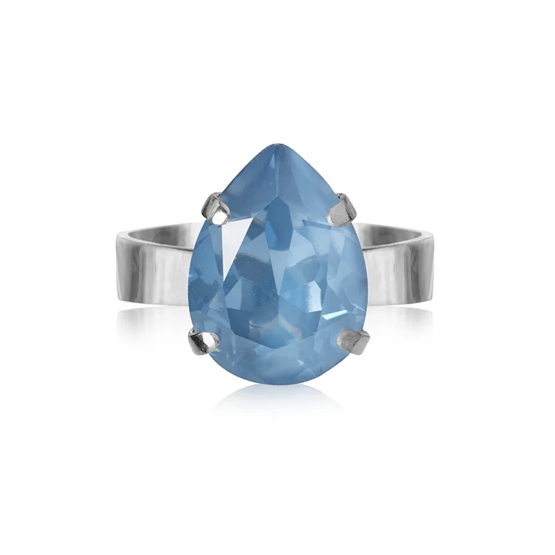 Caroline Svedbom - Mini Drop Ring Rhodium Denim Ignite