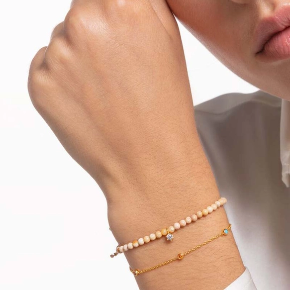 Guldarmband med Färgade Runda Stenar - Thomas Sabo armband - Snabb frakt & paketinslagning - Nordicspectra.se