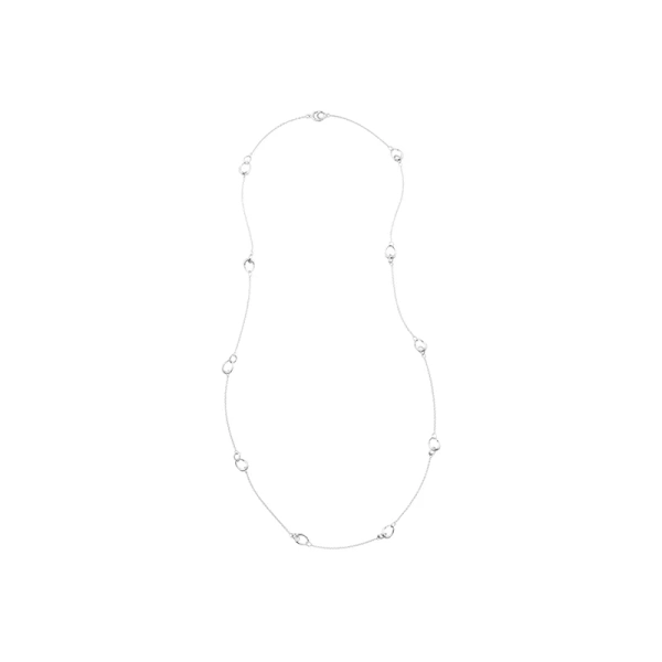Offspring Sautoir Halsband i sterlingsilver med ovala ringar på en tunn kedja