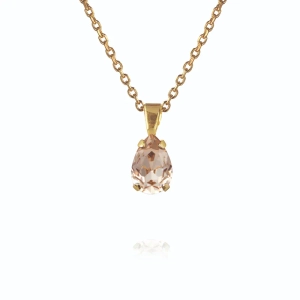 Petite Drop Necklace i guldpläterad mässing med droppformad kristall