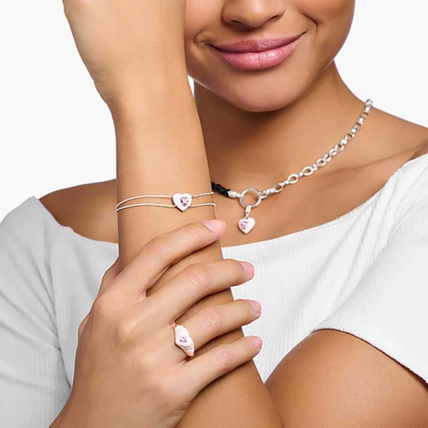 Armband Herz mit pinkem Stein Silber von Thomas Sabo, Schneller Versand - Nordicspectra.de