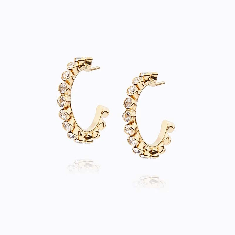 Caroline Svedbom - Siri Loop Earrings Gold Crystal