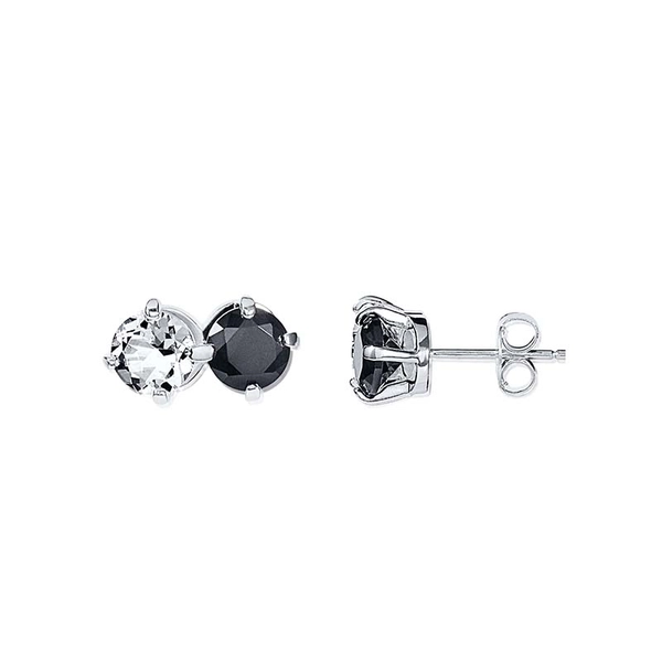 The Storm & I Ear Crystal Quartz/Onyx - Efva Attling - Skandinaviska Designsmycken - Nordic Spectra