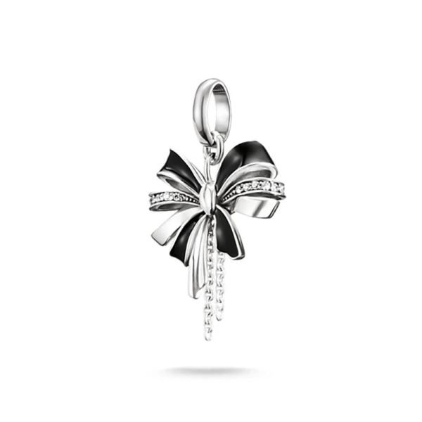 CC Connect Svart Rosett med Stenar Berlock i silver med cubic zirconia