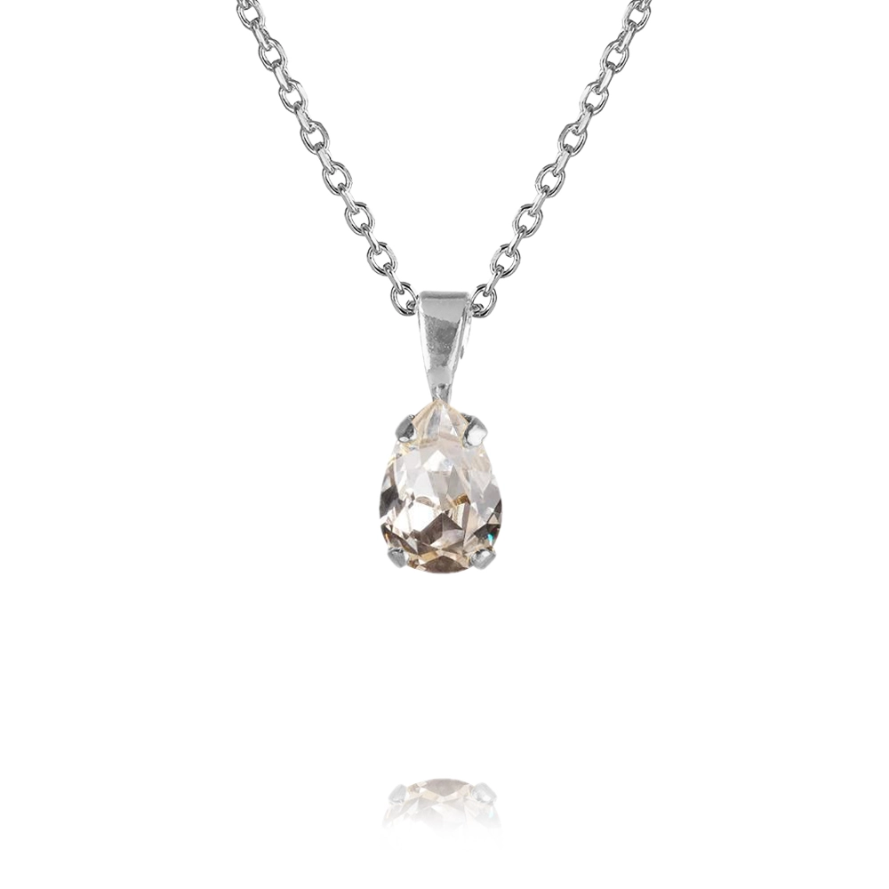 Caroline Svedbom – Petite Drop Necklace Rhodium Crystal