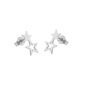 CU Jewellery - Double Star Ear Silver
