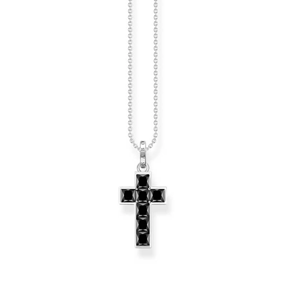 Halsband Kors Svarta Stenar - Thomas Sabo berlock - Snabb frakt & paketinslagning - Nordicspectra.se