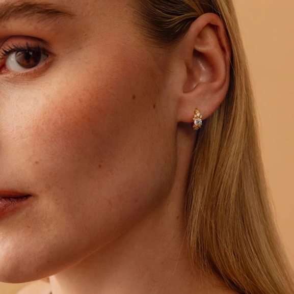 18K guldpläterad mässing med cubic zirconia