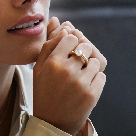 Modernist Pearl Ring Gold - Edblad - Snabba leveranser - Gratis paketinslagning
