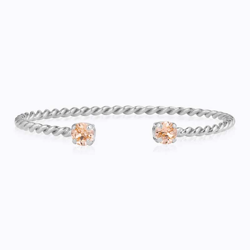 Caroline Svedbom - Mini Twisted Bracelet Rhodium Light Peach