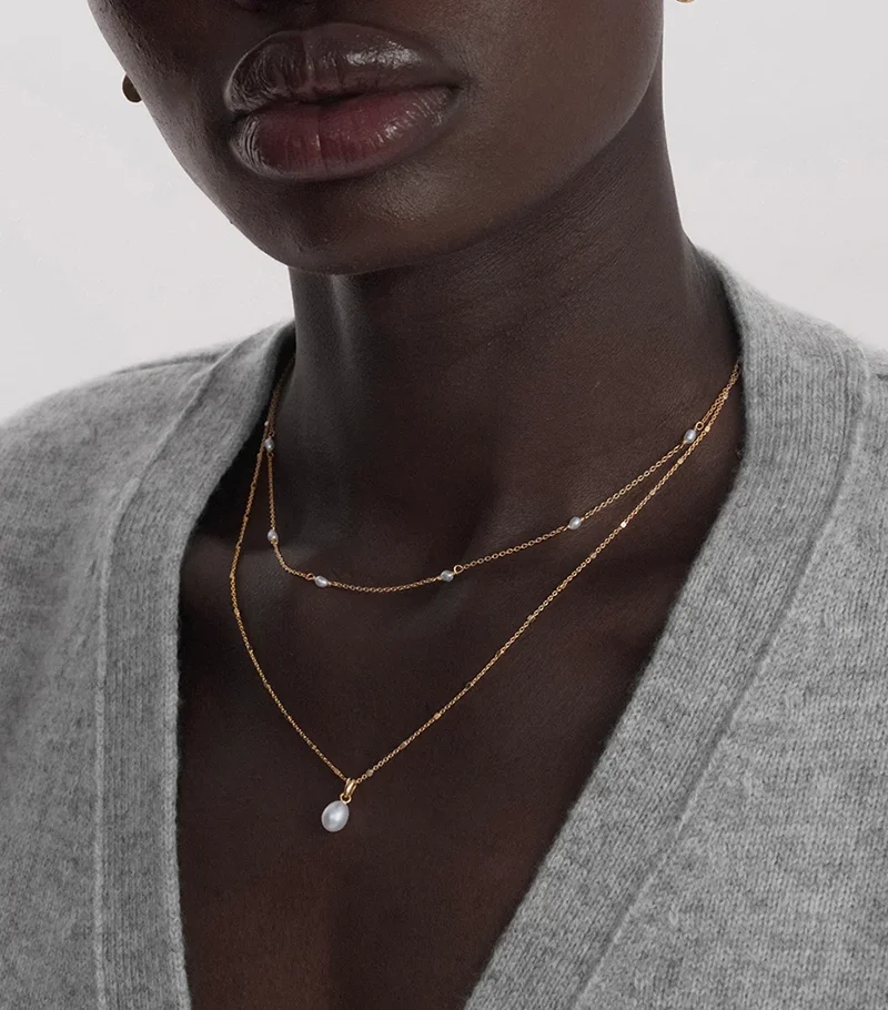 Treasure Multi Pearl Necklace Gold - Syster P - Snabb leverans & Gratis paketinslagning - Nordic Spectra