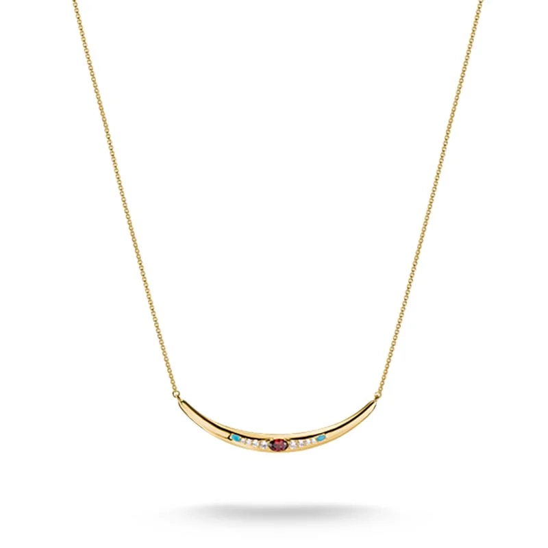 Thomas Sabo - Turkos med Glittrande Stenar Halsband Guld