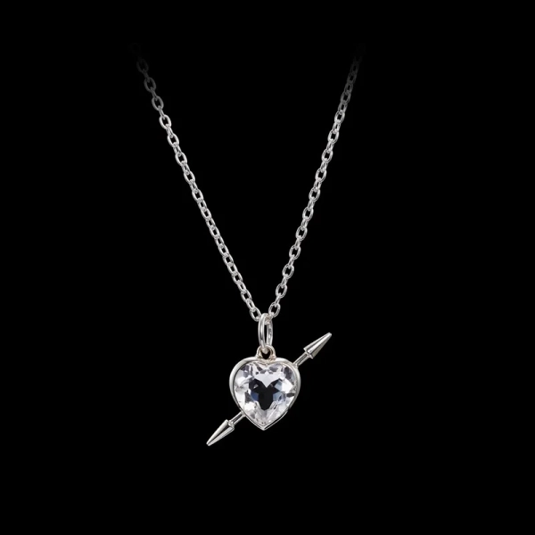 Rebel Love Necklace Clear Quartz i silver med bergkristall