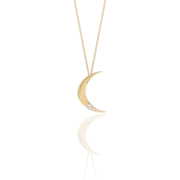 One Moon Neck Gold -CU Jewellery - Snabb frakt & paketinslagning - Nordicspectra.se