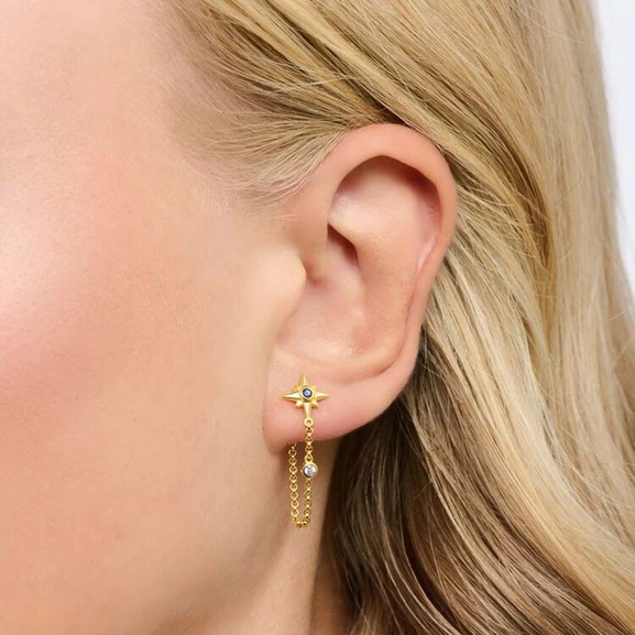 Ohrringe Royalty Stern Mit Steinen Gold von Thomas Sabo, Schneller Versand - Nordicspectra.de