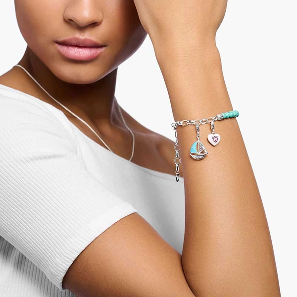 Charm-Anhänger türkises Segelboot Silber von Thomas Sabo, Schneller Versand - Nordicspectra.de