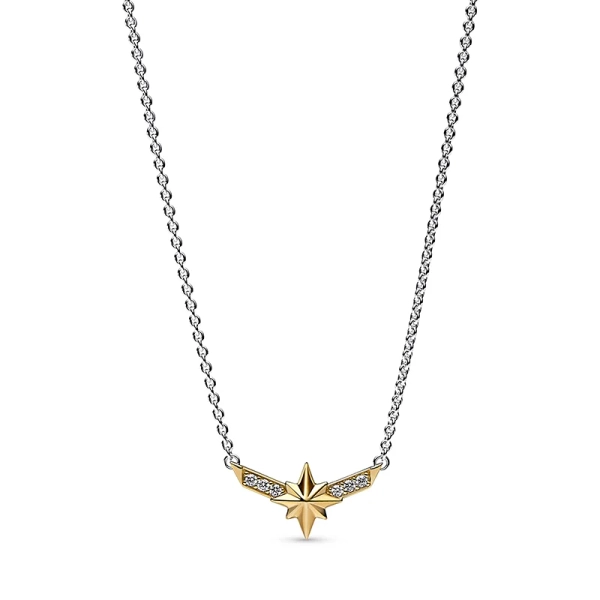 Marvel Captain Marvel Oktogramm Stern Bicolor Anhänger Halskette - PANDORA - Nordic Spectra