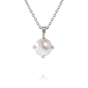 Classic Petite Necklace Rhodium Pearl - Caroline Svedbom - Nopea toimitus ja lahjapakkaus - Nordic Spectra