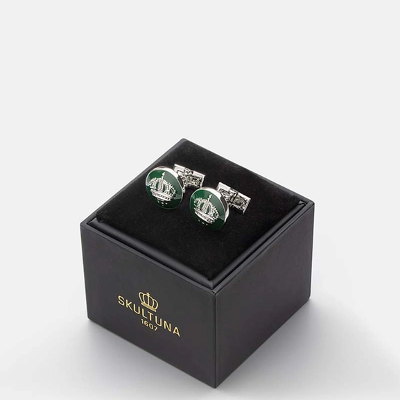 Cuff Links Crown Racing Green Silver Plated - Skultuna - Snabb frakt & paketinslagning - Nordicspectra.se