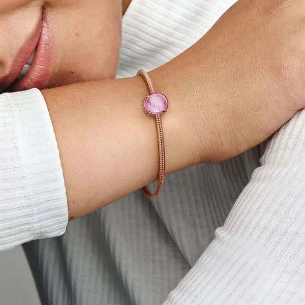 Rosafarbenes Ovales Cabochon-Charm von PANDORA, Schneller Versand - Nordicspectra.de