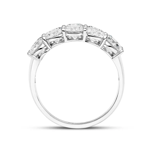 Ariccia Ring 14K Vitguld med två rader av gnistrande syntetiska diamanter