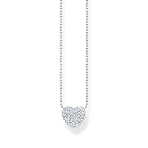 Kette und Anhänger in Herzform mit weißen Steinen Silber - Thomas Sabo - Nordic Spectra