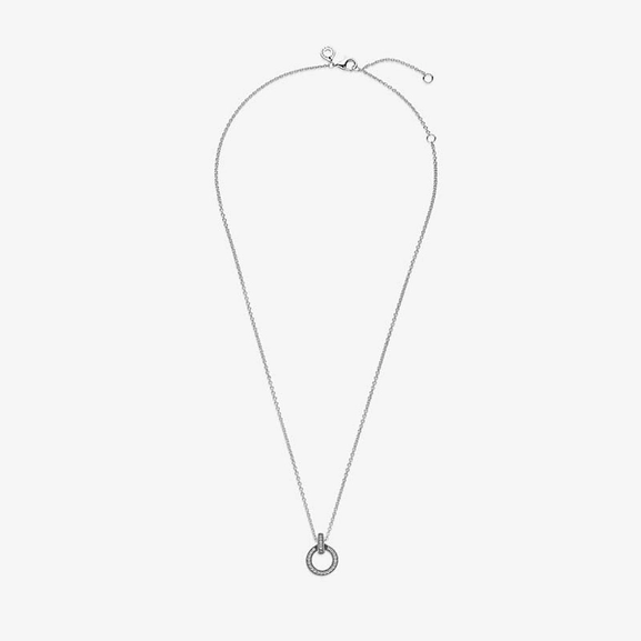 Hängsmycke med Dubbel Cirkel & Halsband - PANDORA - Snabb frakt & paketinslagning - Nordicspectra.se