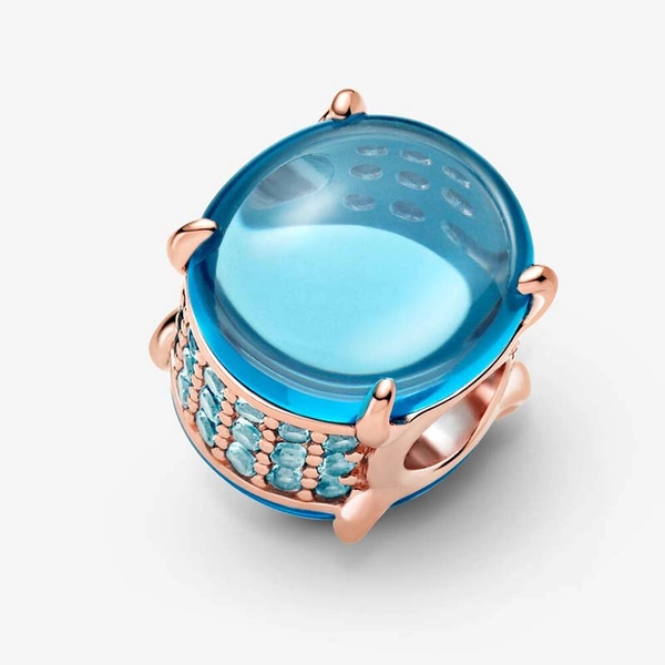 Blå Oval Cabochon Berlock Rosé - PANDORA - Snabb frakt & paketinslagning - Nordicspectra.se