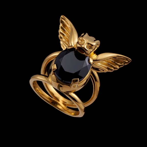 Gargoyle Ring Black Spinel Gold - Maria Nilsdotter - 1-2 dagars leverans - Nordic Spectra