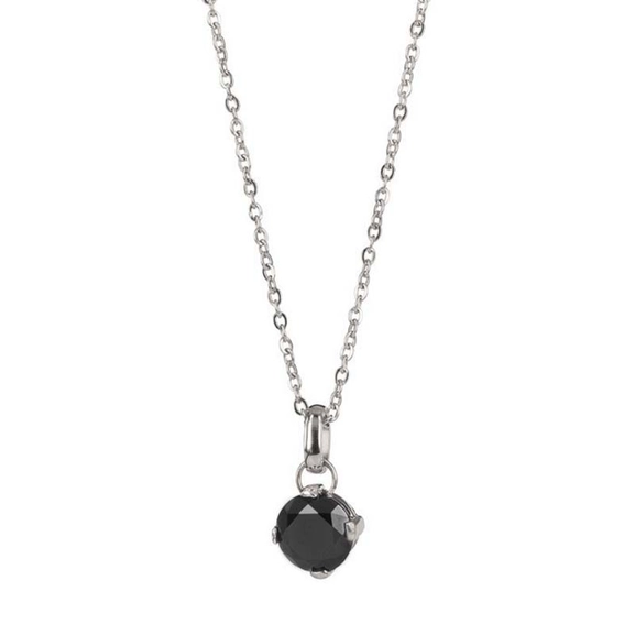FRIDA Långt Halsband Svart/Stål - Astrid & Agnes - Snabb frakt & paketinslagning - Nordicspectra.se