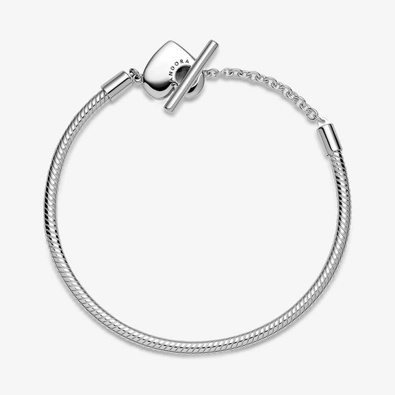 Pandora Moments Herz T-Verschluss Schlangen-Gliederarmband von PANDORA, Schneller Versand - Nordicspectra.de