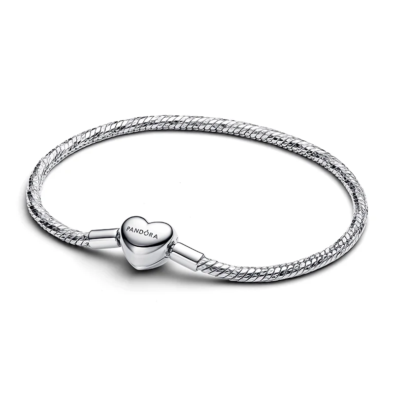 PANDORA - Moments Heart Clasp Facetterat Ormkedjearmband
