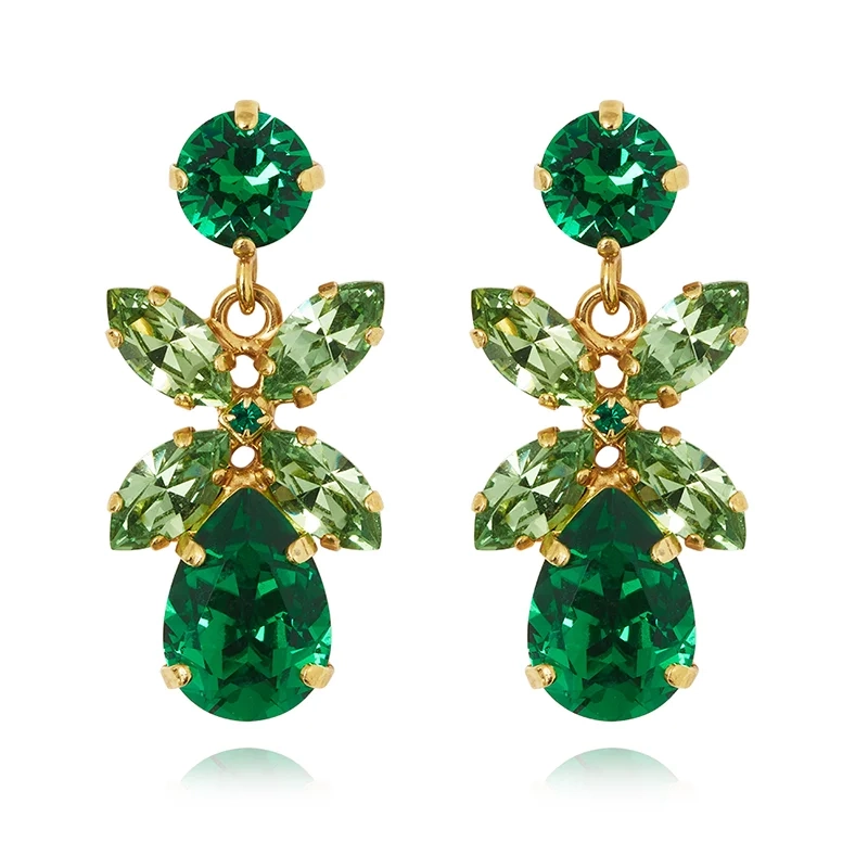 Caroline Svedbom - Mini Dione Earrings Gold Majestic Green Combo