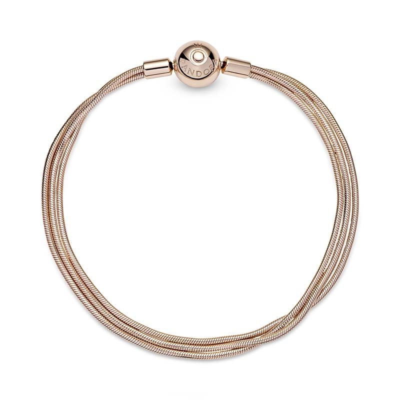PANDORA - Moments Ormkedjearmband med flera Kedjor Rosé