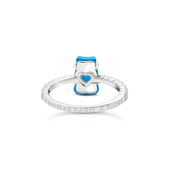 HARIBO Ring med Blå Gummibjörn & Glittrande Stenar - Thomas Sabo - Snabb leverans & paketinslagning - Nordic Spectra