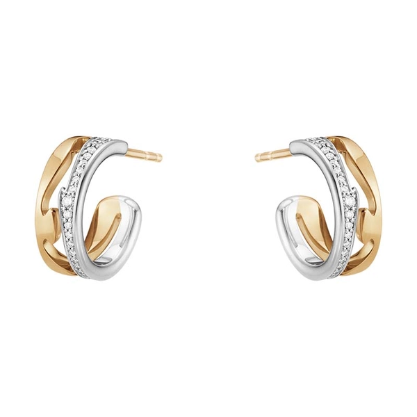 Fusion Örhängen Roséguld och Vitguld med 0.19 ct Diamanter - Georg Jensen örhängen - Snabb frakt & paketinslagning - Nordicspectra.se
