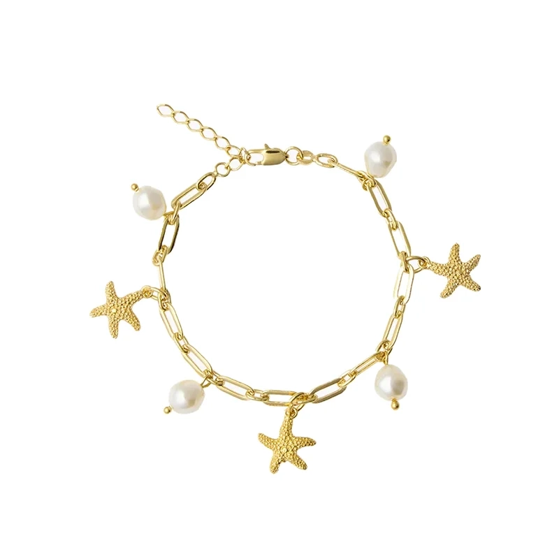 Caroline Svedbom - Sea Star Chain Bracelet Gold Pearl