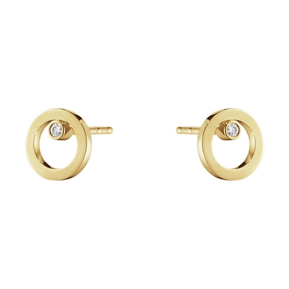Halo Örhängen Guld med 0.03 ct Diamanter - Georg Jensen örhängen - Snabb frakt & paketinslagning - Nordicspectra.se