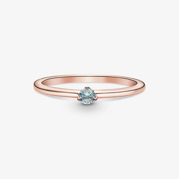 Ljusblå Solitärring Rosé - PANDORA - Snabb frakt & paketinslagning - Nordicspectra.se