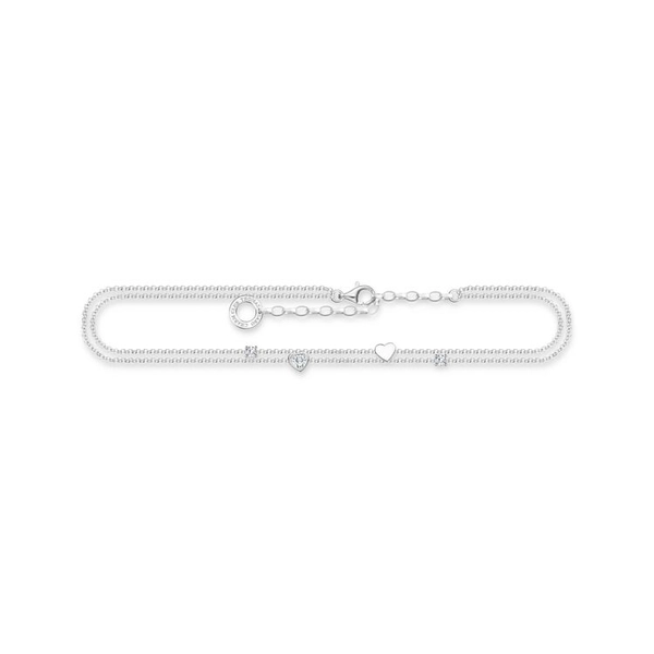 Fußkette Mit Herzen Und Weiße Steine Silber von Thomas Sabo, Schneller Versand - Nordicspectra.de