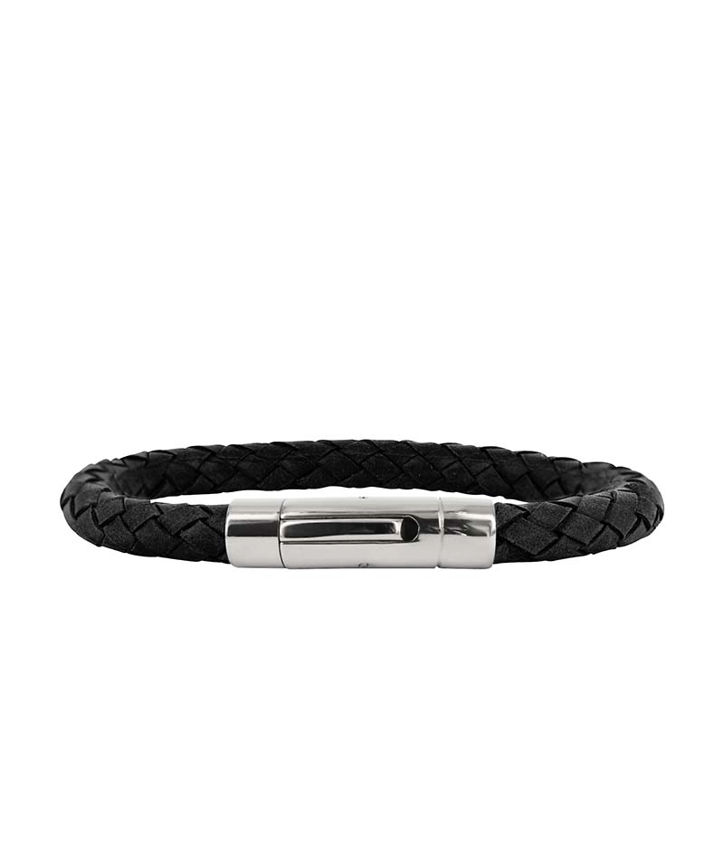 IZAR Läder Armband Svart/Stål - AROCK - Snabb frakt & paketinslagning - Nordicspectra.se
