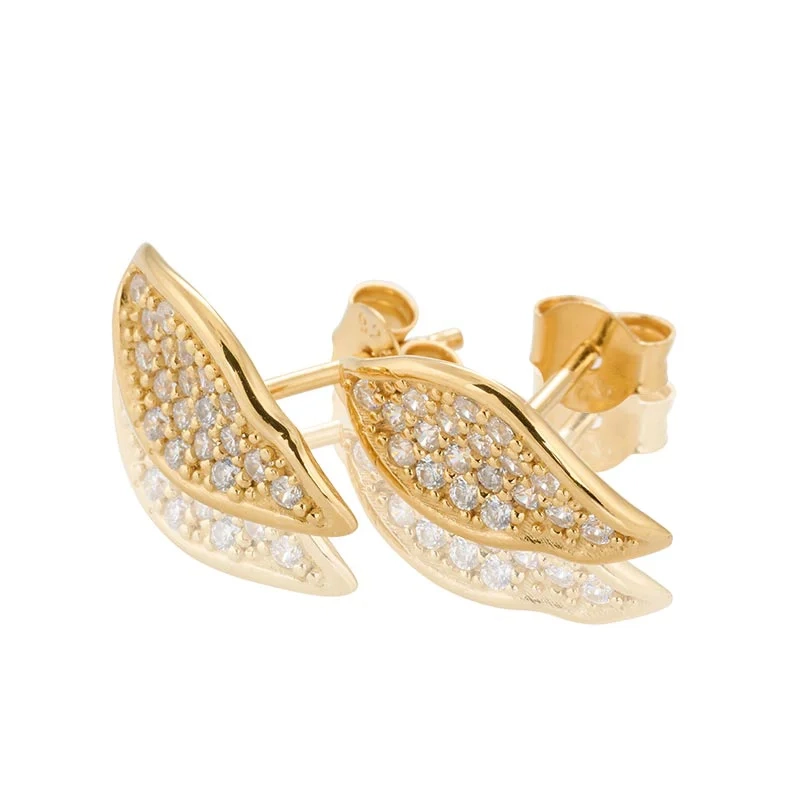 Carolina Gynning - Autumn Leaves Sparkling Studs Örhängen Guld